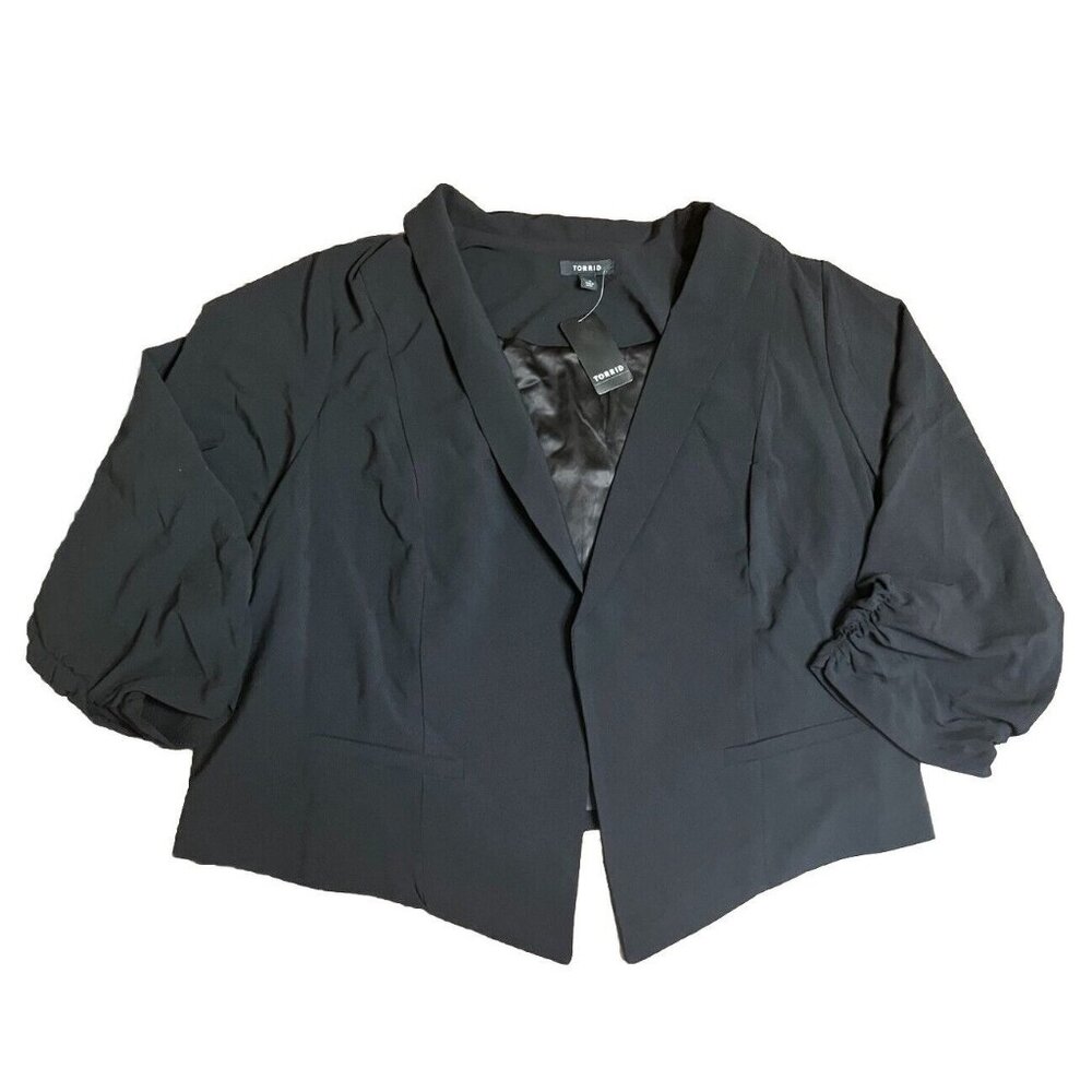 TORRID Black Crepe Blazer Plus Size 4X‎ NWT Jacket Career Modern
